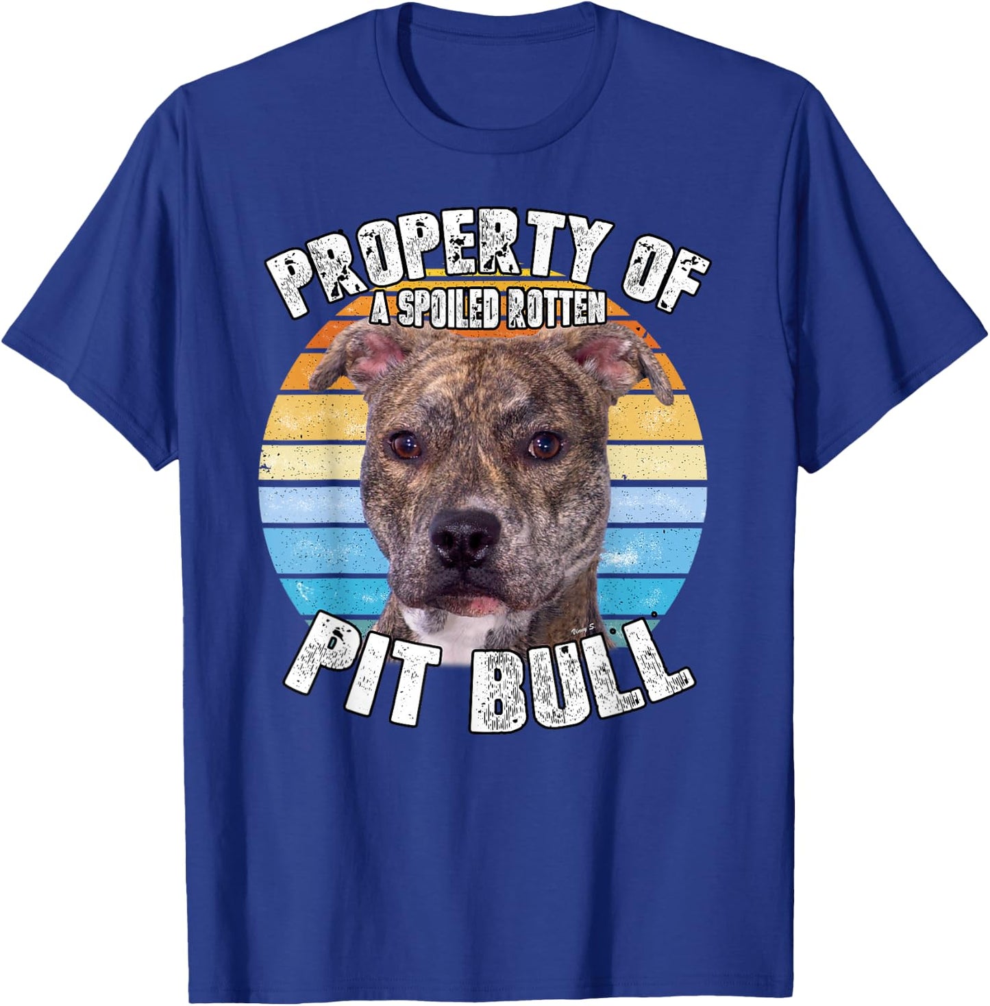 Pitbull Pit Bull Pittie Brindle Owner Lover Property Of T-Shirt - T-Shirt | Royal