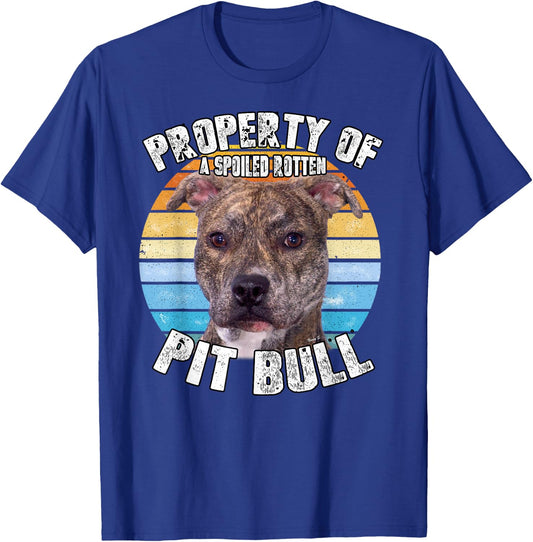 Pitbull Pit Bull Pittie Brindle Owner Lover Property Of T-Shirt - T-Shirt | Royal
