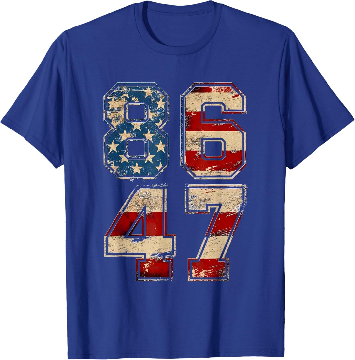 Retro Vintage 8647 Flag America T-Shirt - T-Shirt | Royal