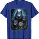 Wolf Wolves in Forest by Night Moon Fantasy Art Wildlife T-Shirt - T-Shirt | Royal