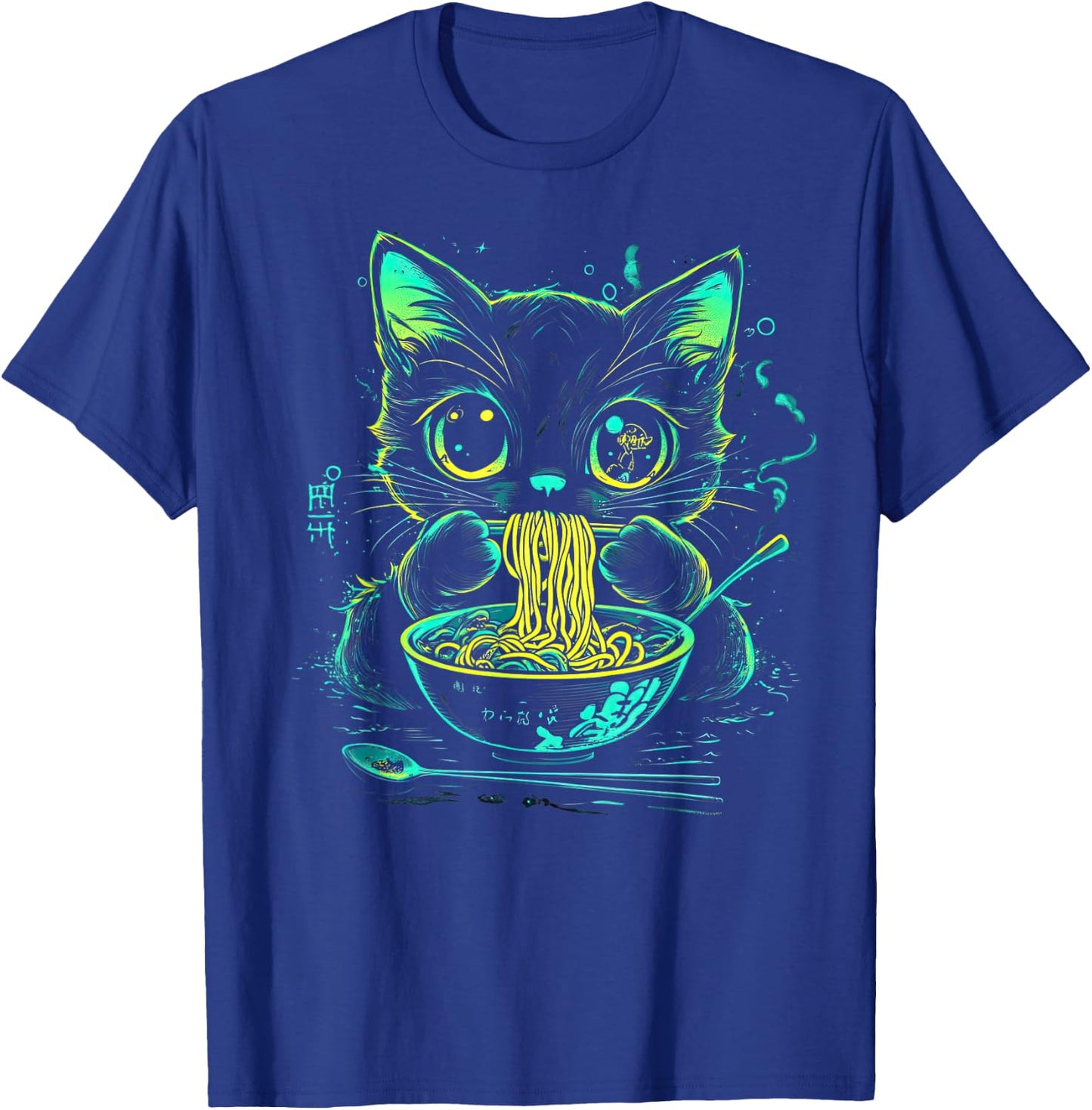 Anime Ramen Cat Japanese Retro Noodles Aesthetic Kawaii Cat T-Shirt - T-Shirt | Royal