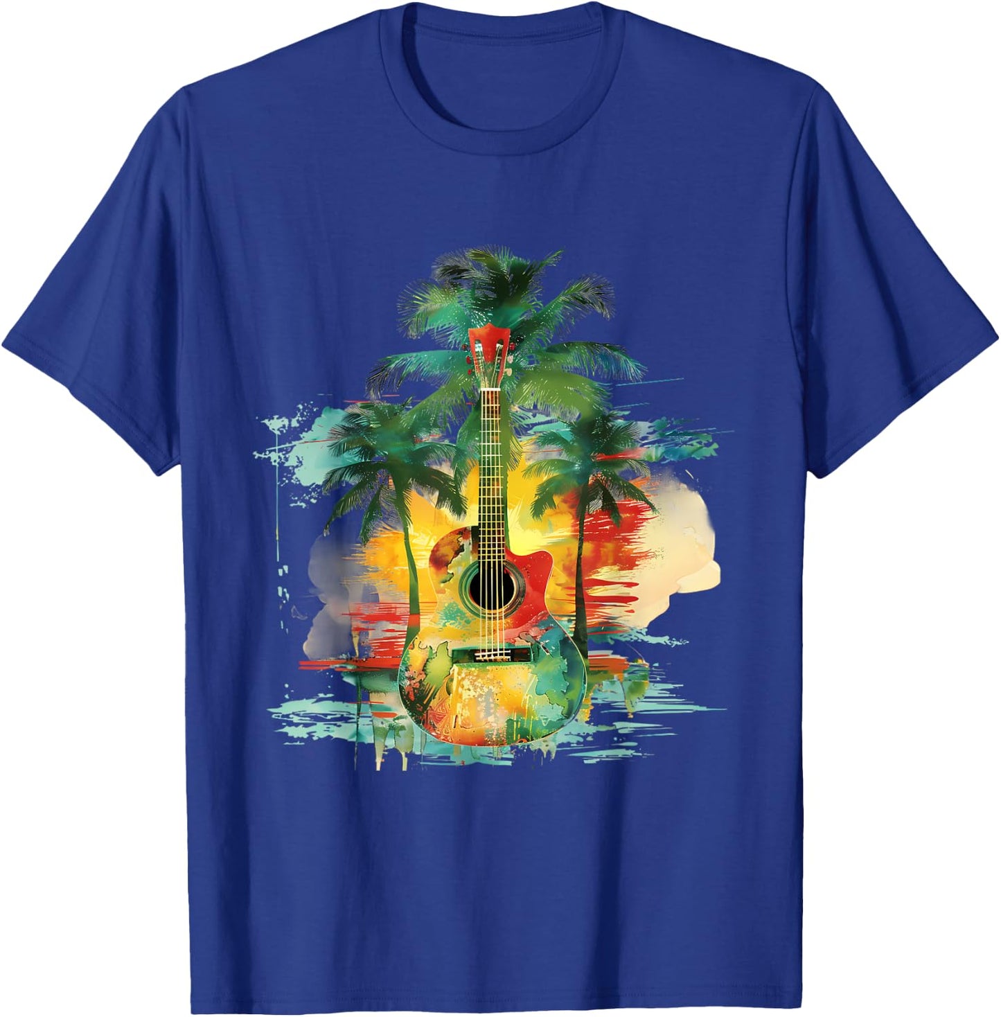 Rasta Reggae Guitar Rastafarian Roots Jamaican Pride T-Shirt - T-Shirt | Royal