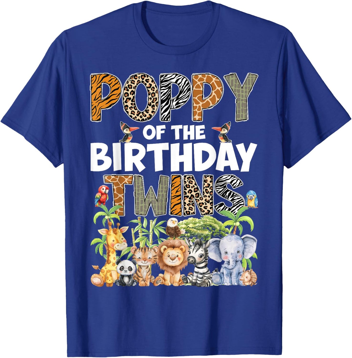 Poppy Of The Birthday Twins Safari Wild Zoo Animals T-Shirt - T-Shirt | Royal