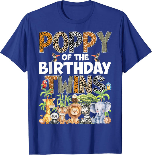 Poppy Of The Birthday Twins Safari Wild Zoo Animals T-Shirt - T-Shirt | Royal
