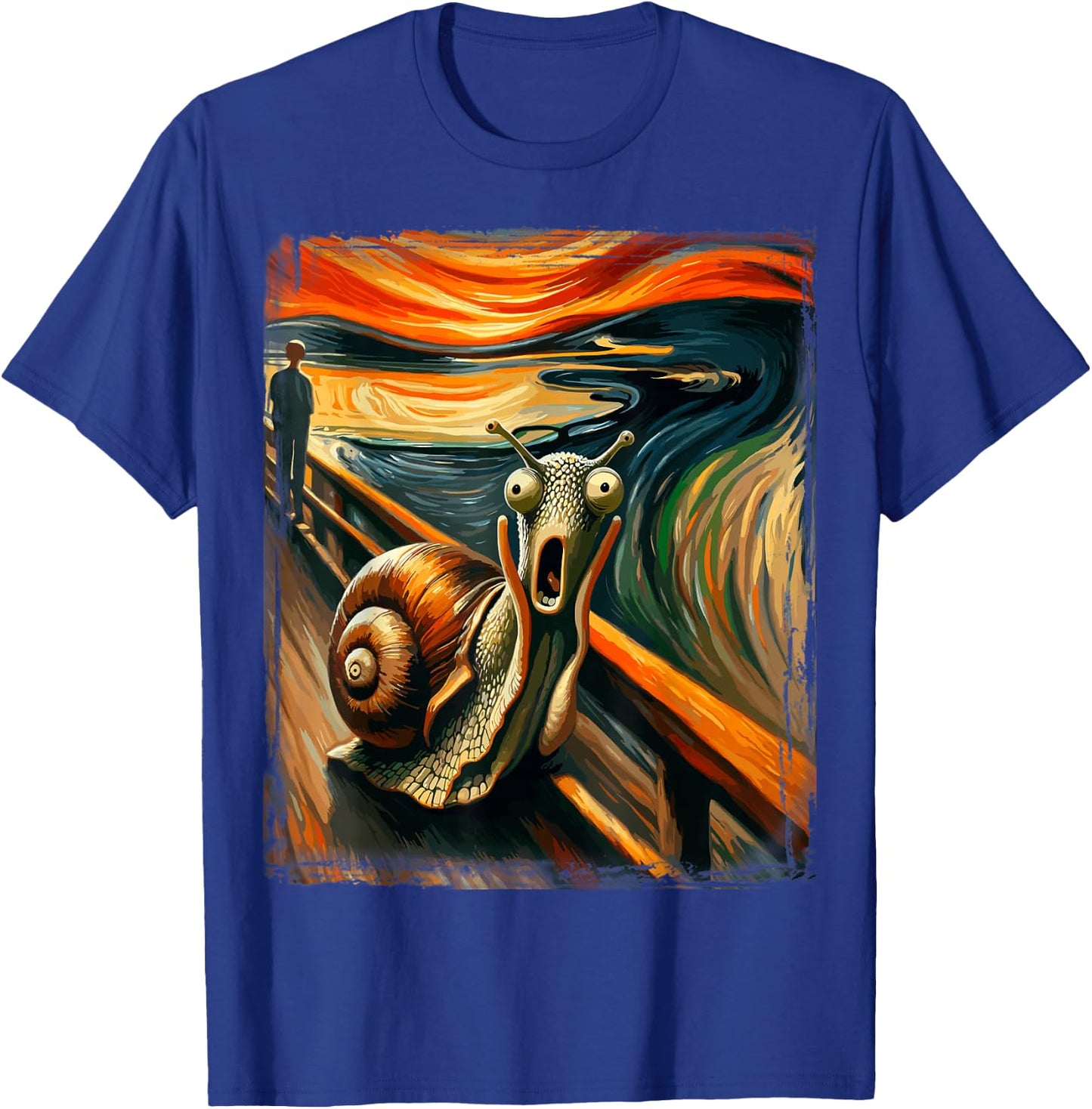 Artistic Scream Parody Funny Animal Painting Art Humor Snail T-Shirt - T-Shirt | Royal