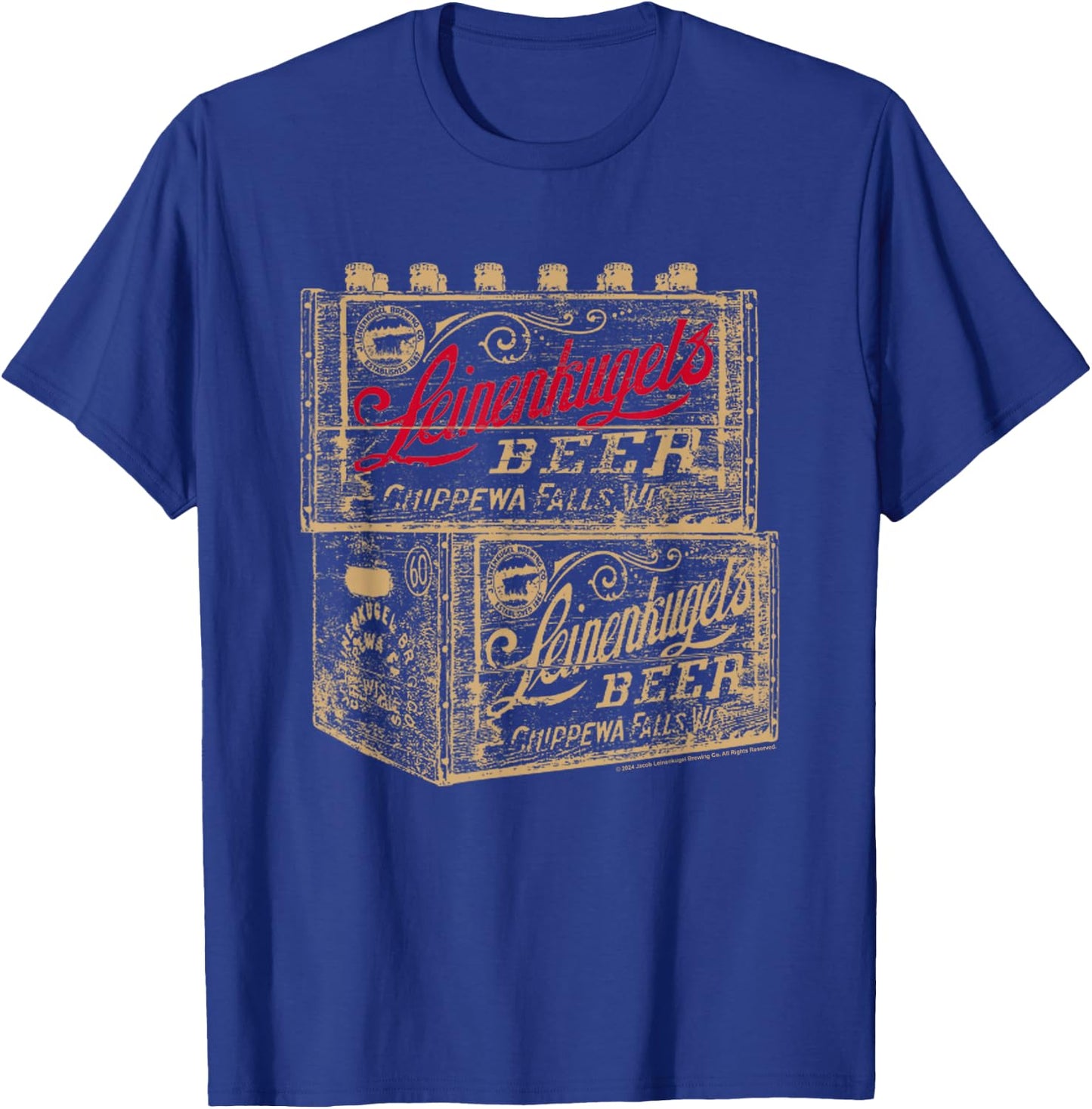 Coors Brewing Company Leinenkugel's Beer Boxes Distressed T-Shirt - T-Shirt | Royal