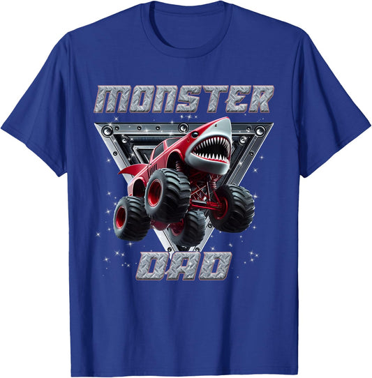 Shark Monster Truck Dad Monster Truck Are My Jam Truck Lover T-Shirt - T-Shirt | Royal