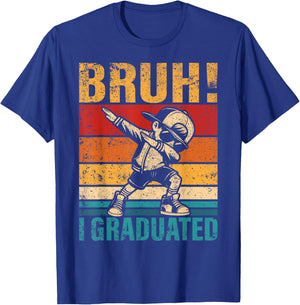 Dabbing Boy Bruh I Graduated School Graduation Student T-Shirt - T-Shirt | Royal