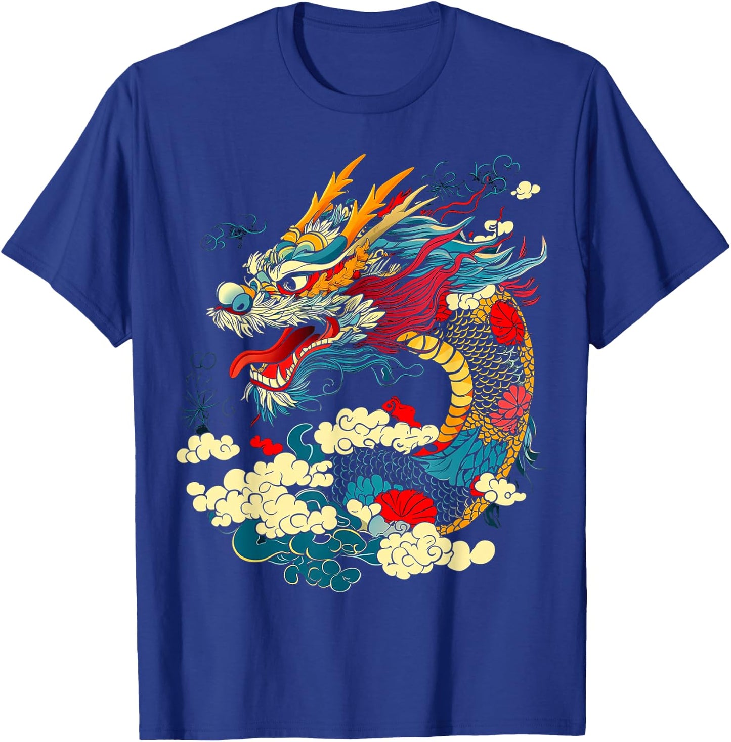 Asian Dragon Motif Mythical Art Asian Dragon T-Shirt - T-Shirt | Royal