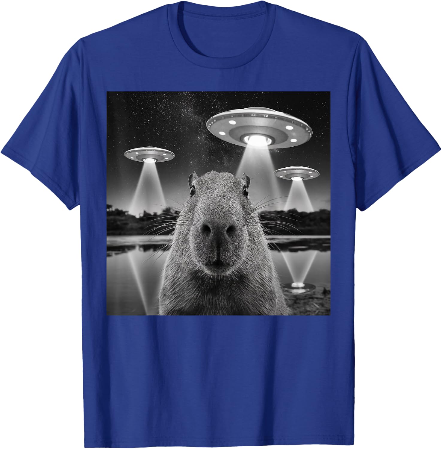 Capybara Selfie Alien UFO Gifts Men Women, Kid, Rodent Lover T-Shirt - T-Shirt | Royal