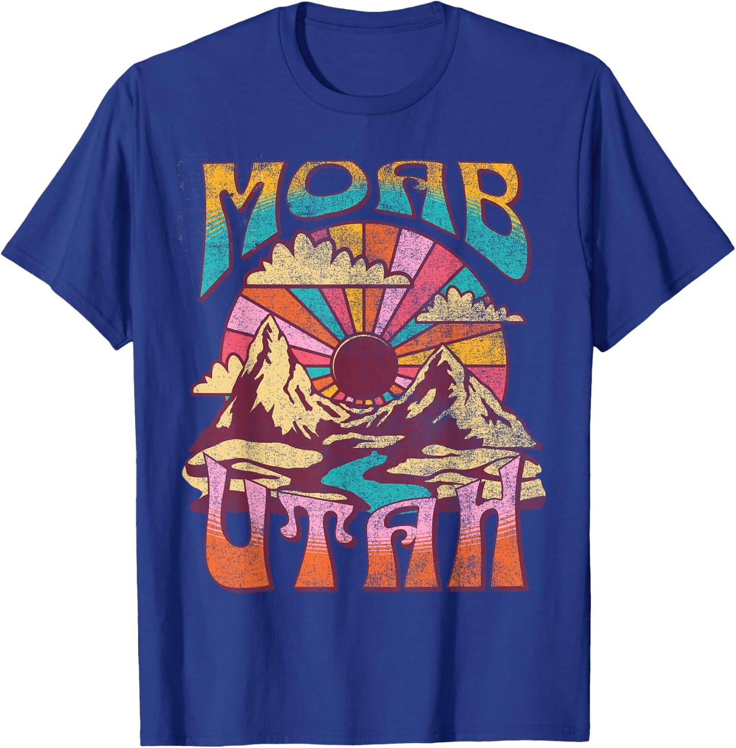 Moab Utah Nature Hiking Mountains Outdoors Vintage T-Shirt - T-Shirt | Royal