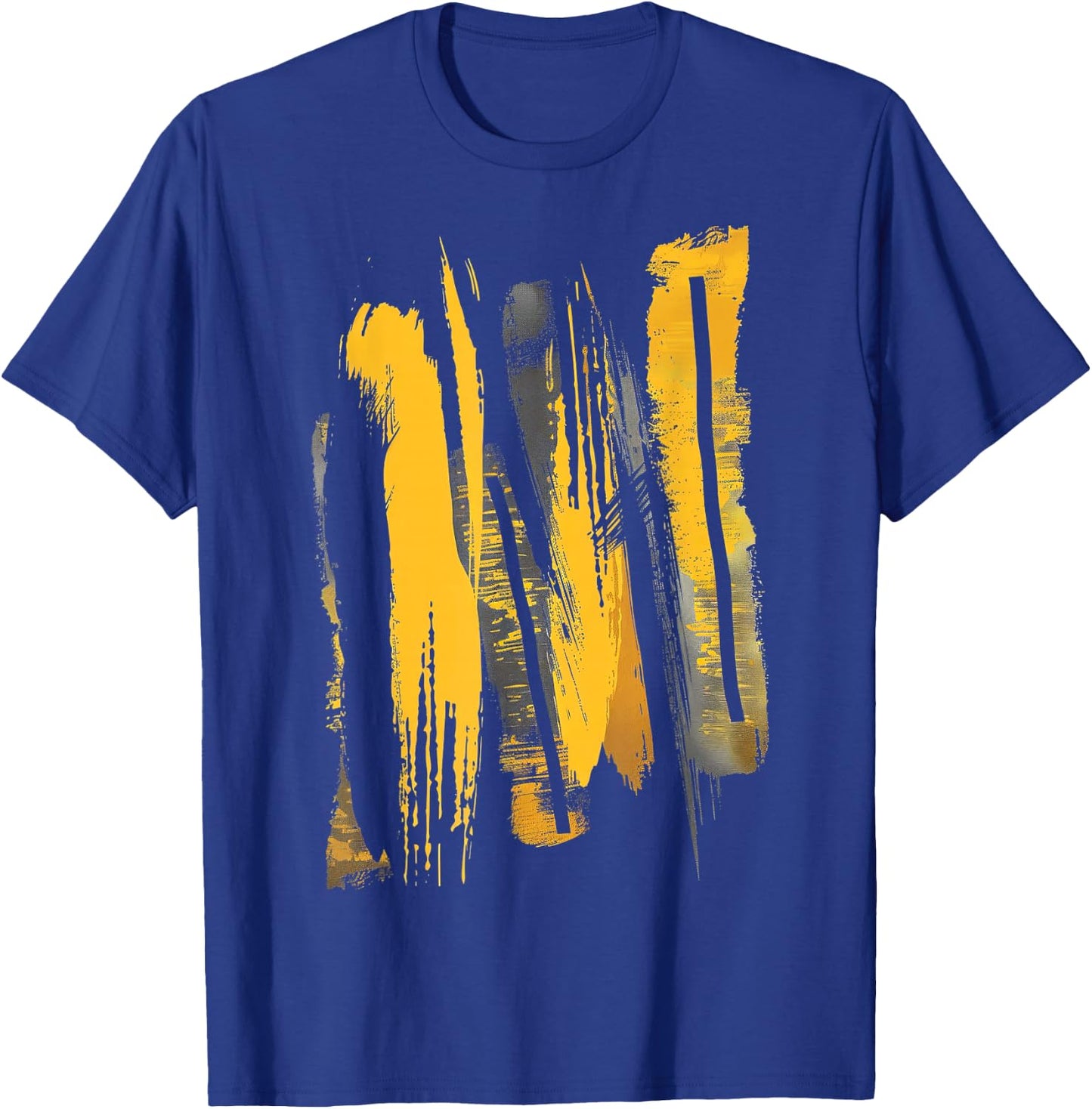 Black And Yellow Brushstrokes Graphic T-Shirt - T-Shirt | Royal