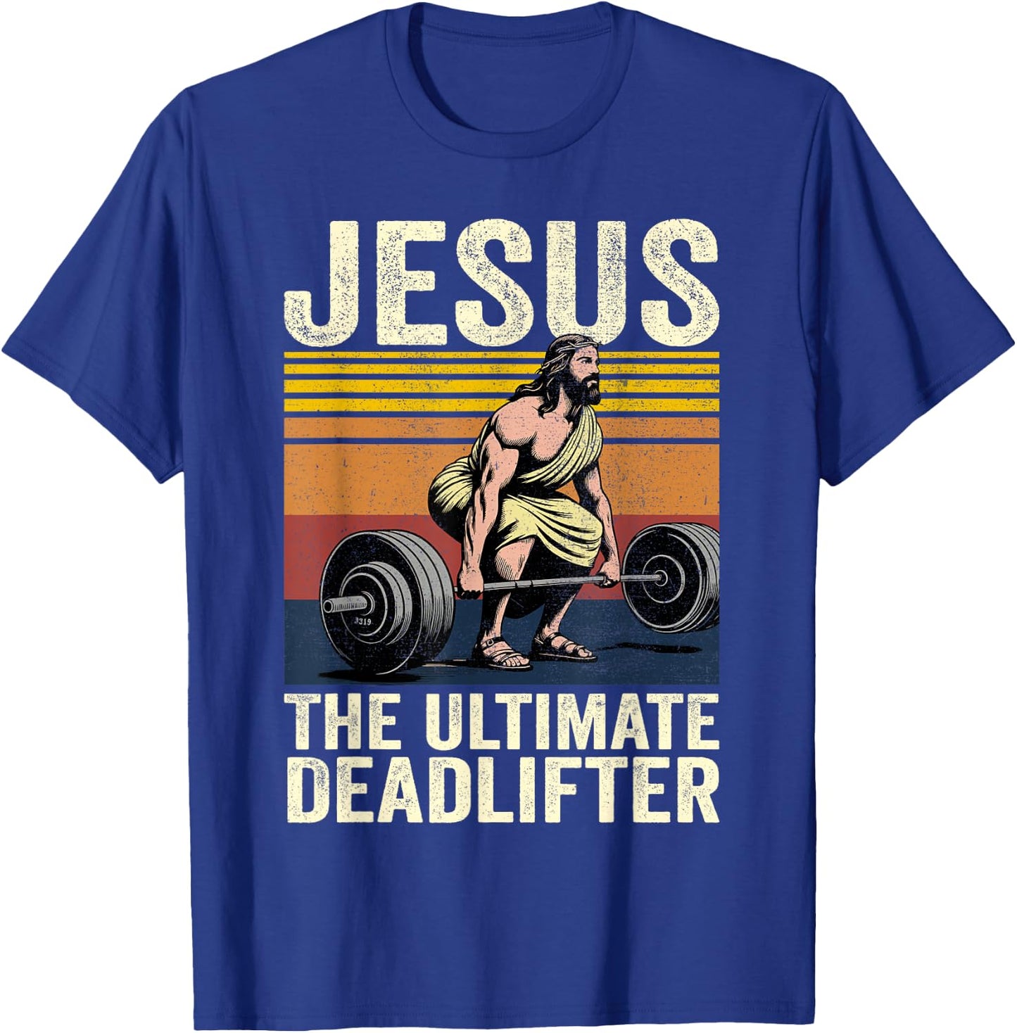 Vintage Jesus The Ultimate Deadlifter Funny Christian Gym T-Shirt - T-Shirt | Royal