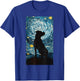 Silhouette Pitbull Against Dog Starry night T-Shirt - T-Shirt | Royal