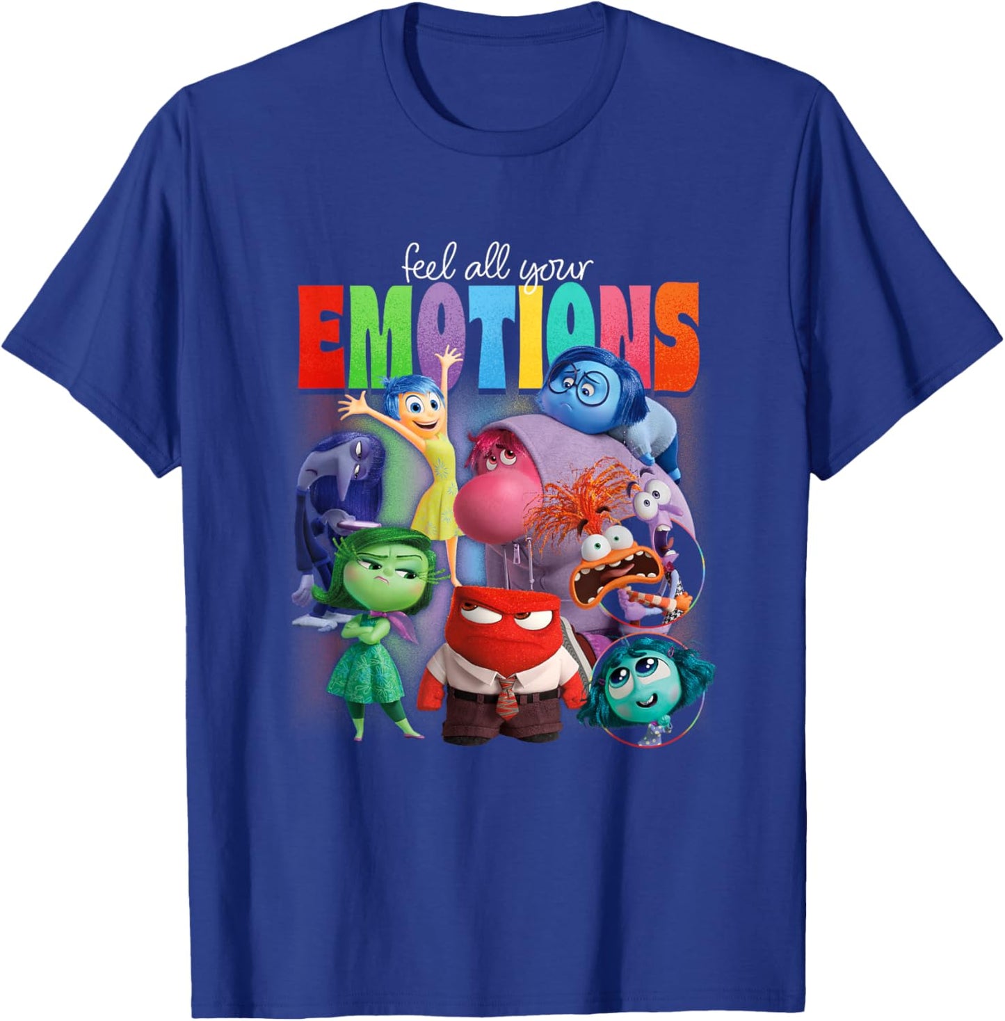 Disney Pixar Inside Out 2 Feel All Your Emotions Vintage T-Shirt - T-Shirt | Royal