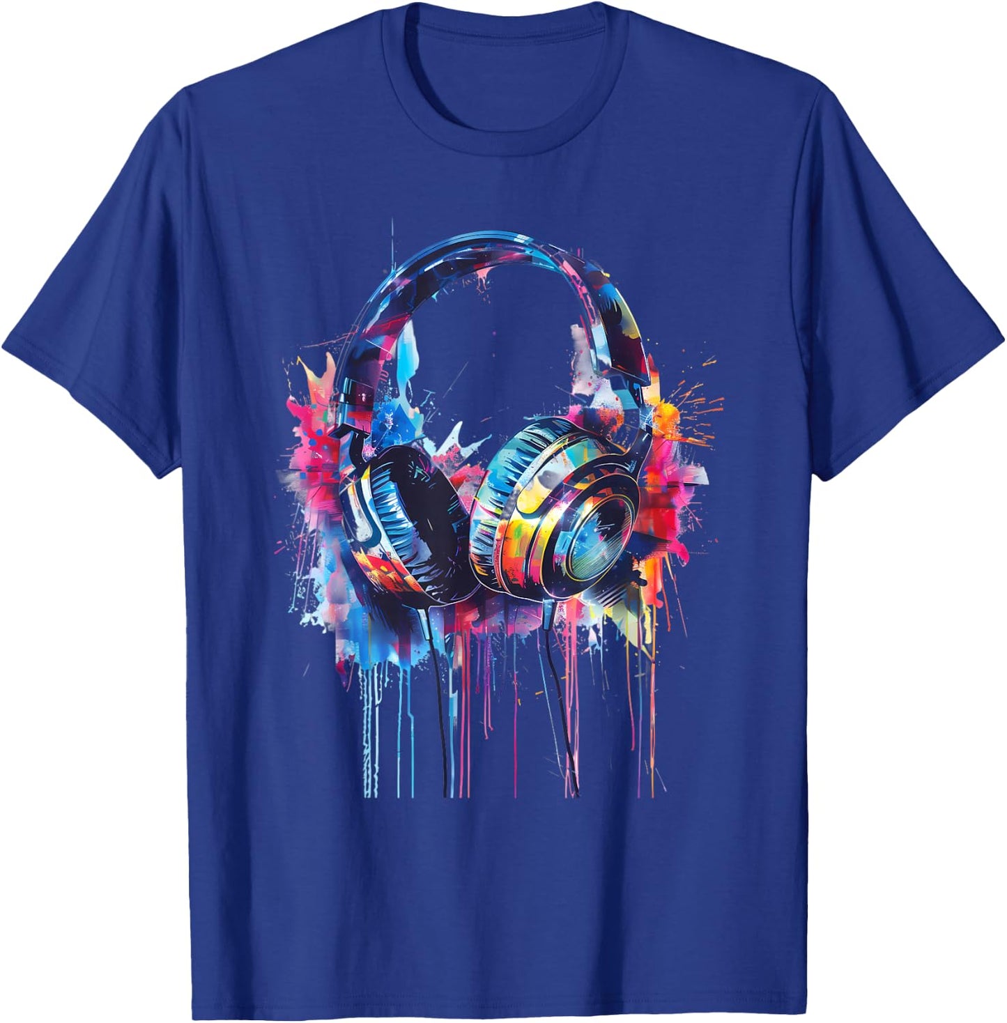Headphones Music DJ Beatmaker Techno Splash House Music EDM T-Shirt - T-Shirt | Royal