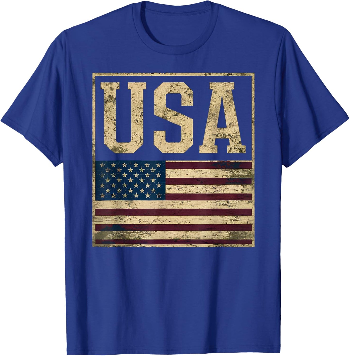 USA American Flag Vintage Patriotic Pride Design T-Shirt - T-Shirt | Royal