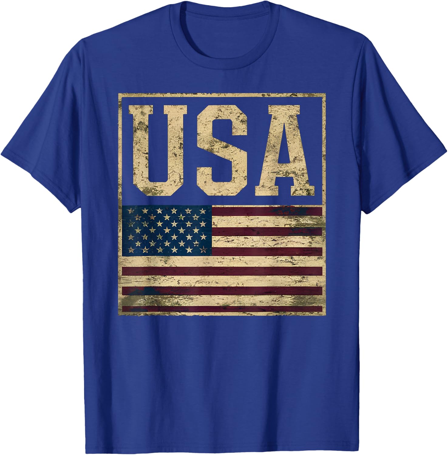 USA American Flag Vintage Patriotic Pride Design T-Shirt - T-Shirt | Royal