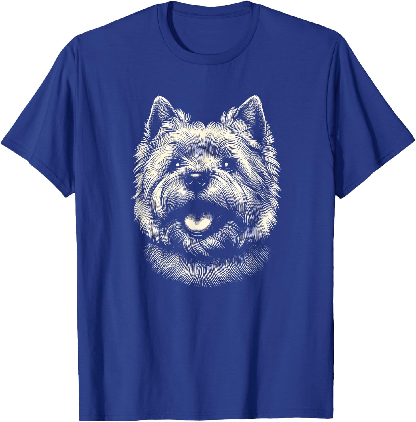 Cairn Terrier Dog Face Art Design And Men T-Shirt - T-Shirt | Royal