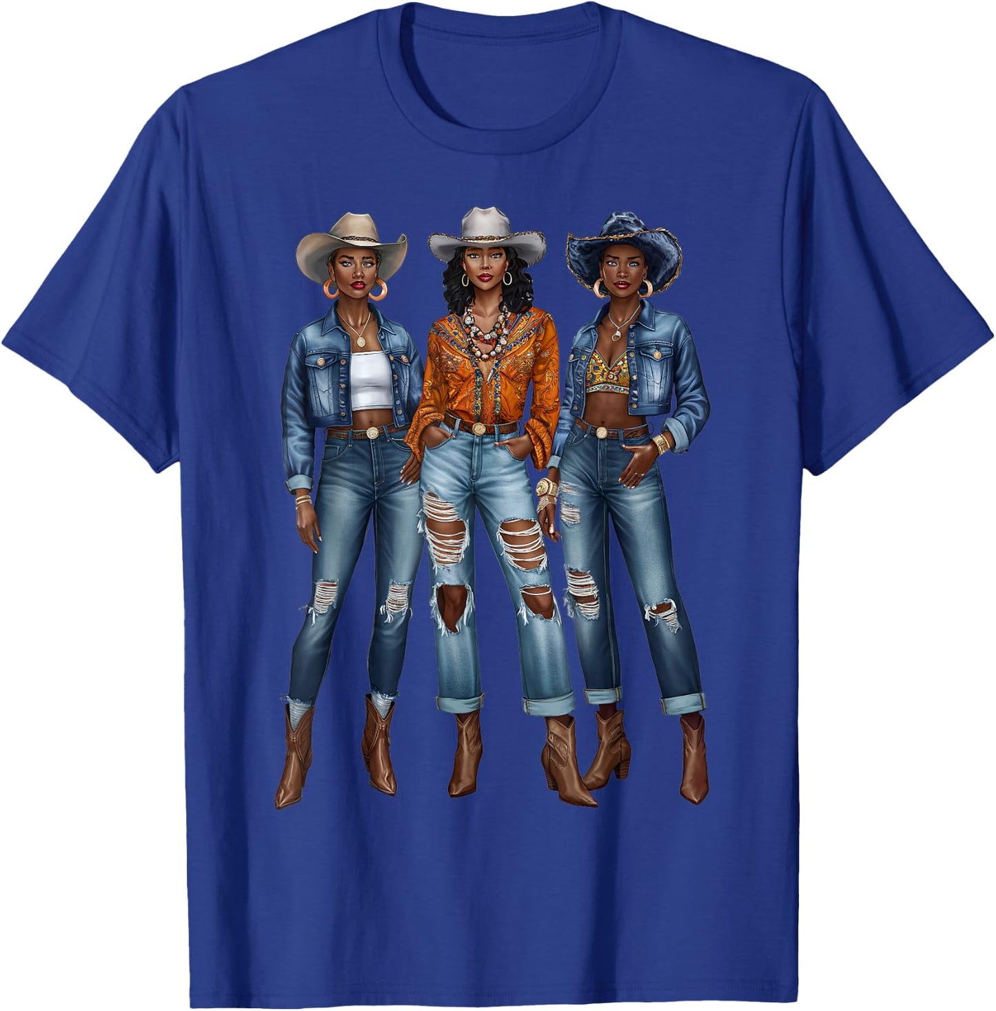 Black Cowgirl Vibes Melanin Black History Texas T-Shirt - T-Shirt | Royal