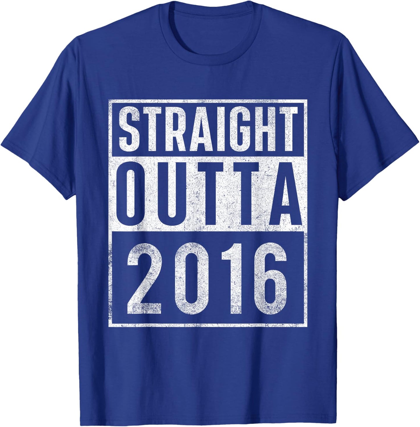 Straight Outta 2016 Year of Birth Birthday T-Shirt - T-Shirt | Royal