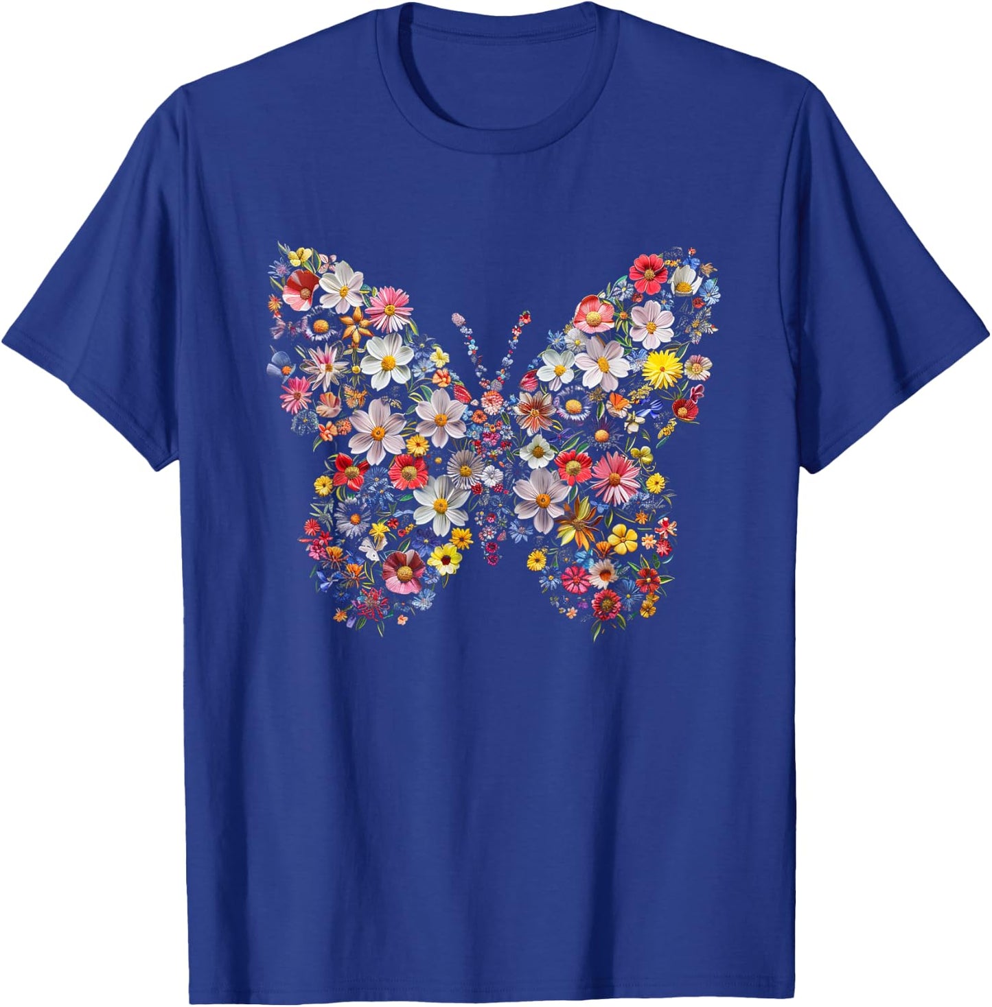 Graphic Beautiful Butterflies Flowers Funny Garden Design T-Shirt - T-Shirt | Royal