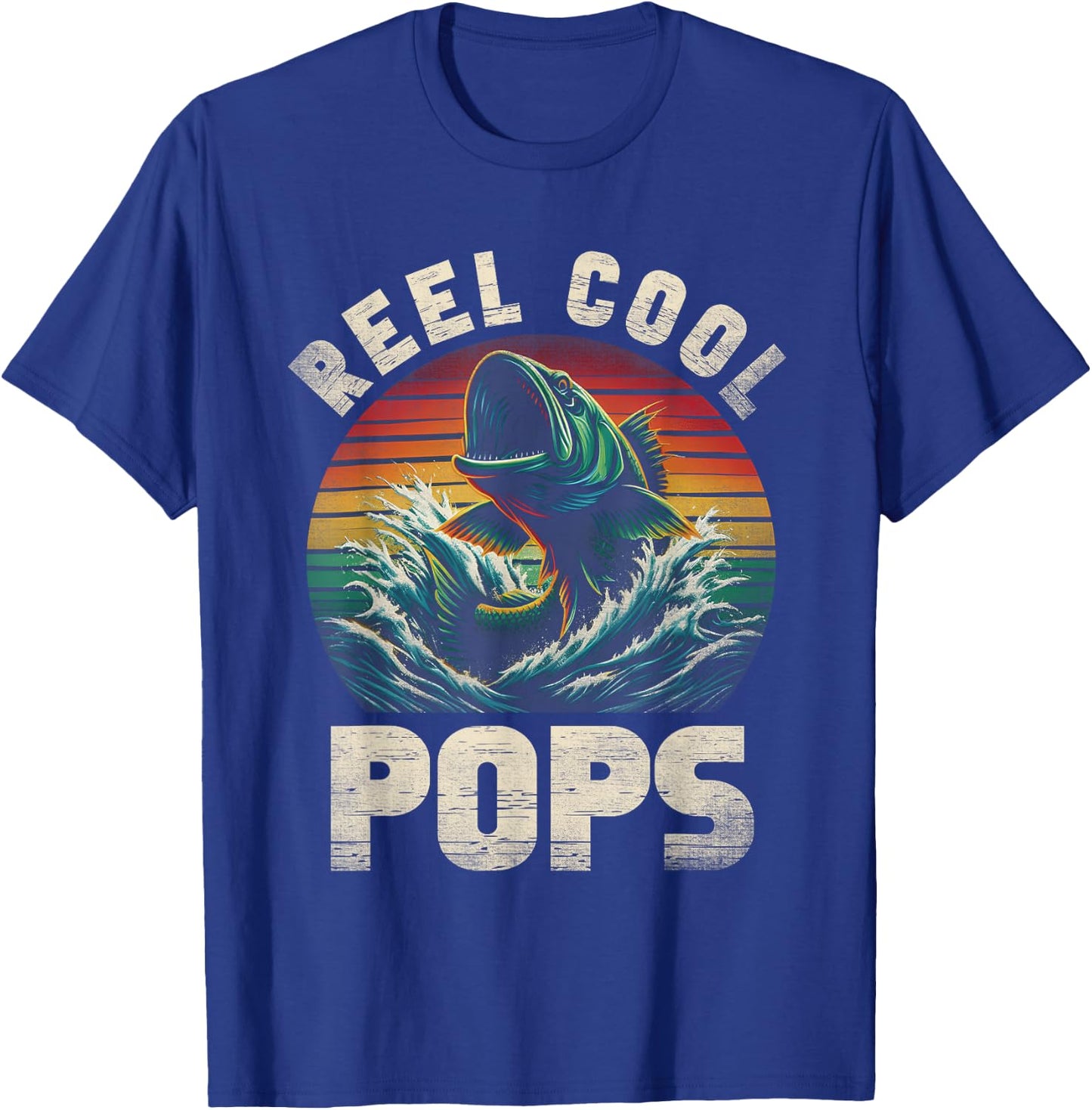 Reel Cool Pops Fishing Pops Pop Father's Day Fisherman Fish T-Shirt - T-Shirt | Royal