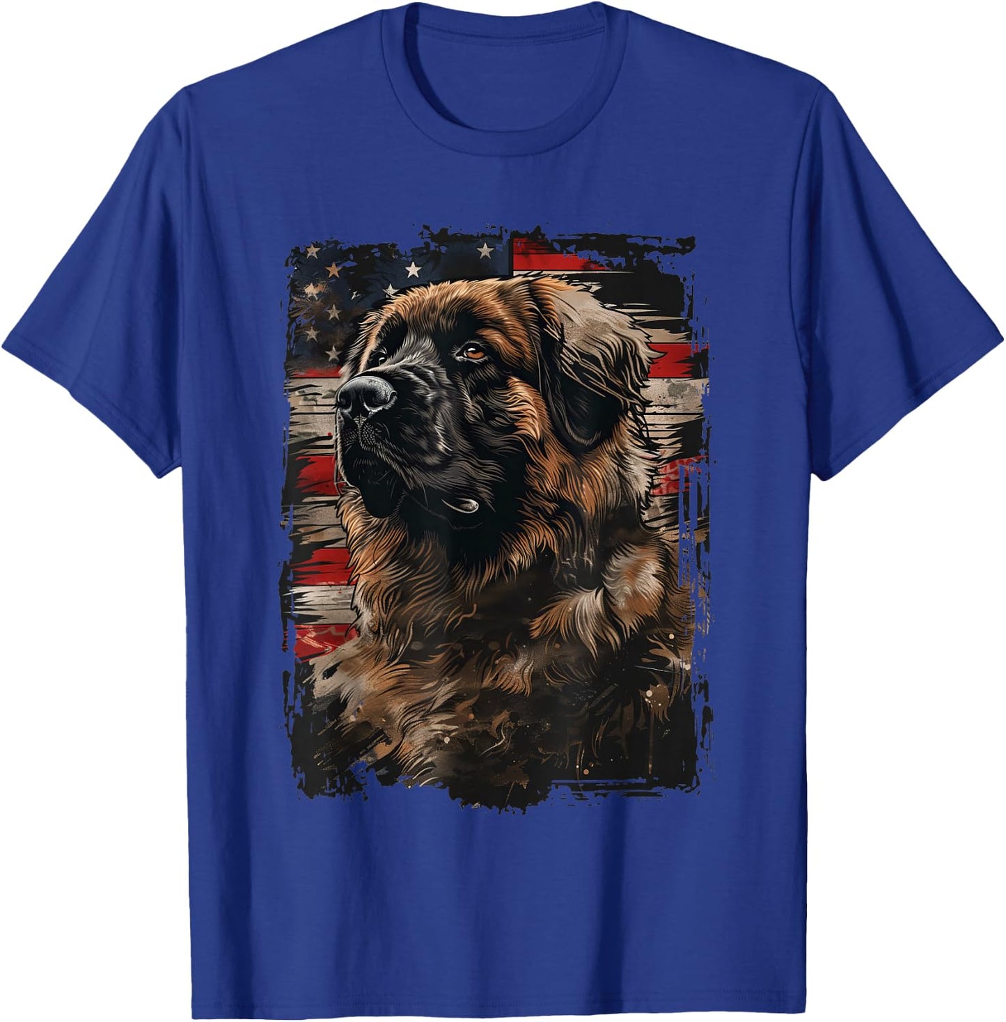Leonberger American Flag T-Shirt - T-Shirt | Royal