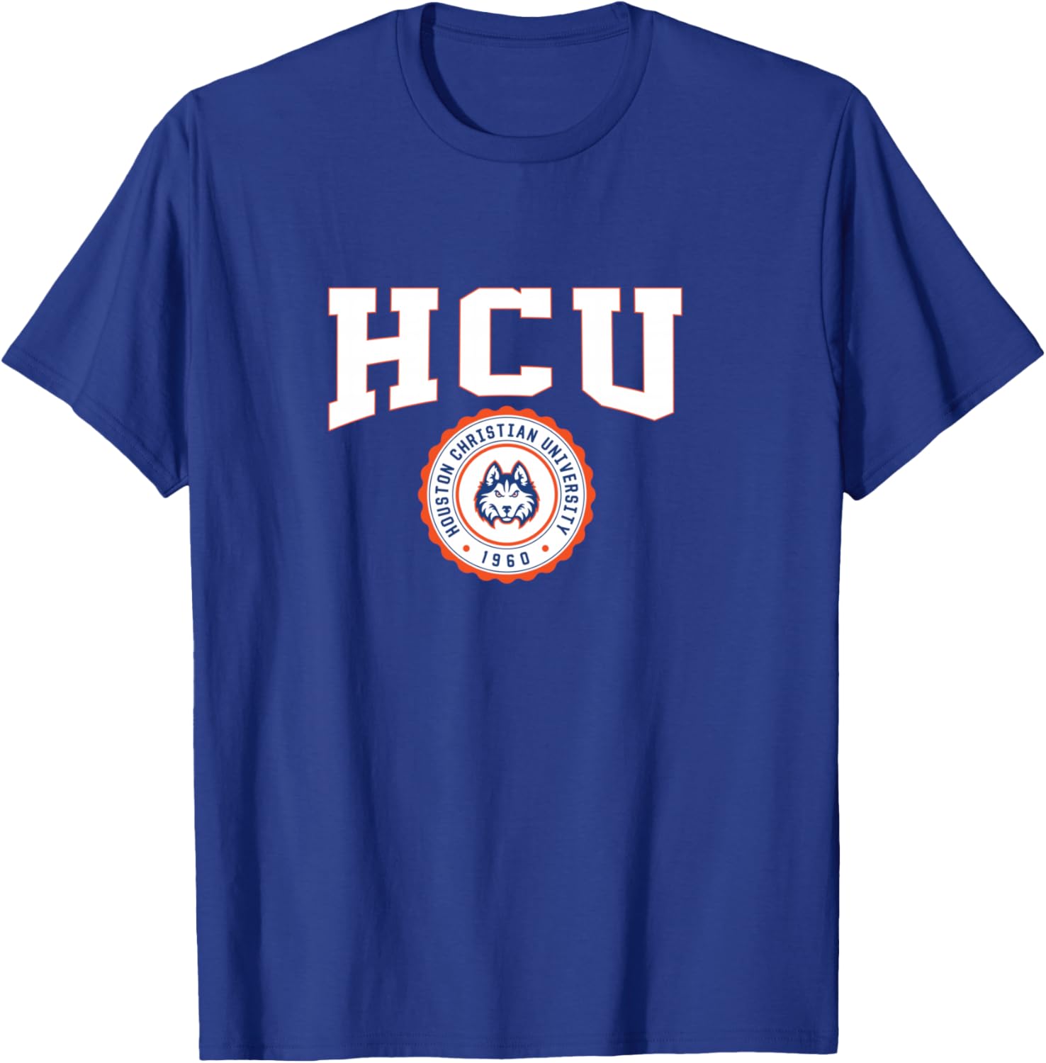 Houston Christian University Huskies Collegiate Seal T-Shirt - T-Shirt | Royal