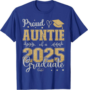 Proud Auntie of a class of 2025 graduate for graduation T-Shirt - T-Shirt | Royal