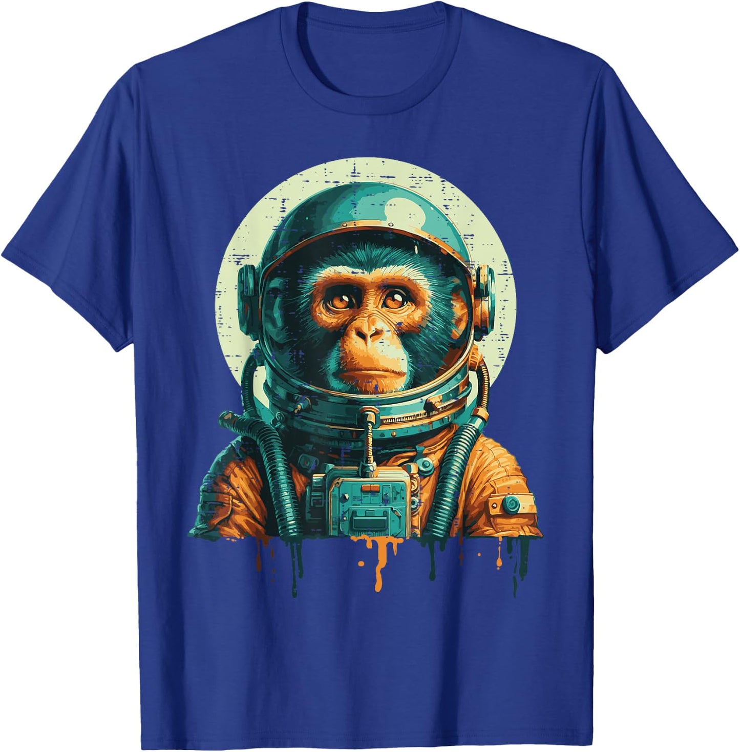 Astronaut Monkey Vintage Space Chimp Spaceman Kids Men Women T-Shirt - T-Shirt | Royal