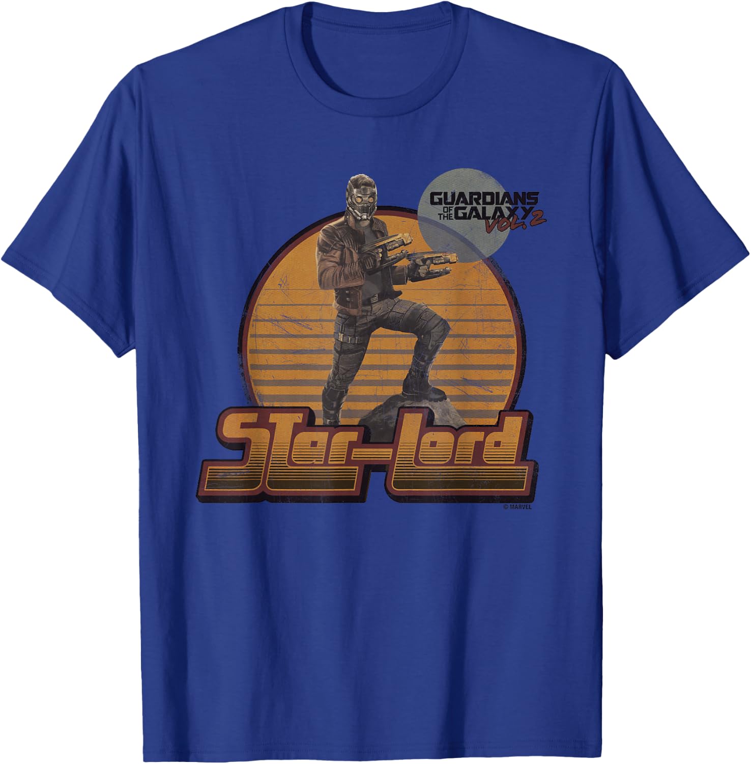 Marvel Guardians of The Galaxy Vol 2 Star-Lord Hero Vintage T-Shirt - T-Shirt | Royal