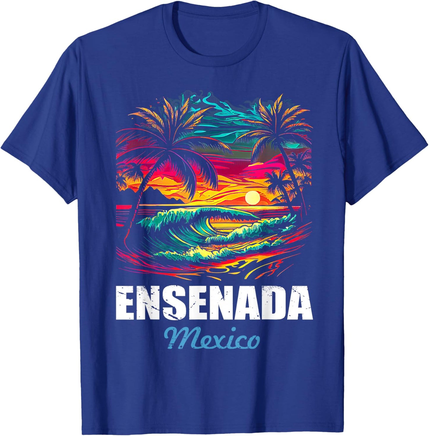 Retro Ensenada Mexico Sunset Vintage Vacation Souvenir T-Shirt - T-Shirt | Royal