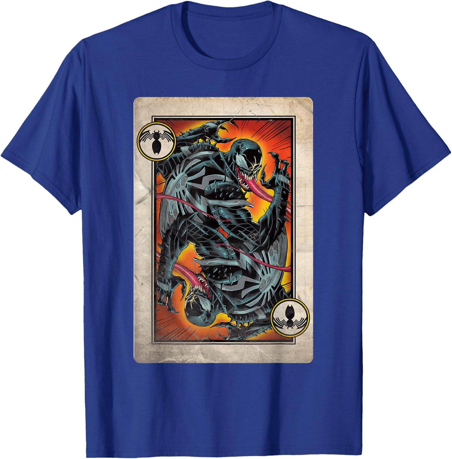 Marvel Retro Comics Venom Playing Card T-Shirt - T-Shirt | Royal