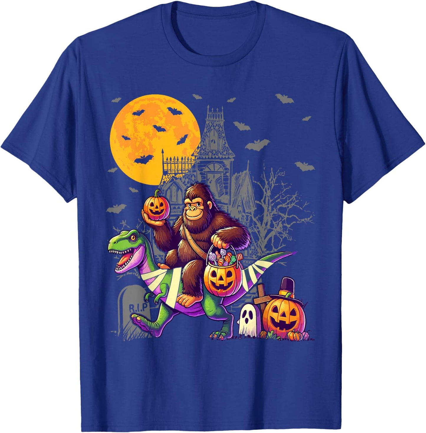 Bigfoot Dinosaur Halloween Costume T Rex Boys Kids T-Shirt - T-Shirt | Royal