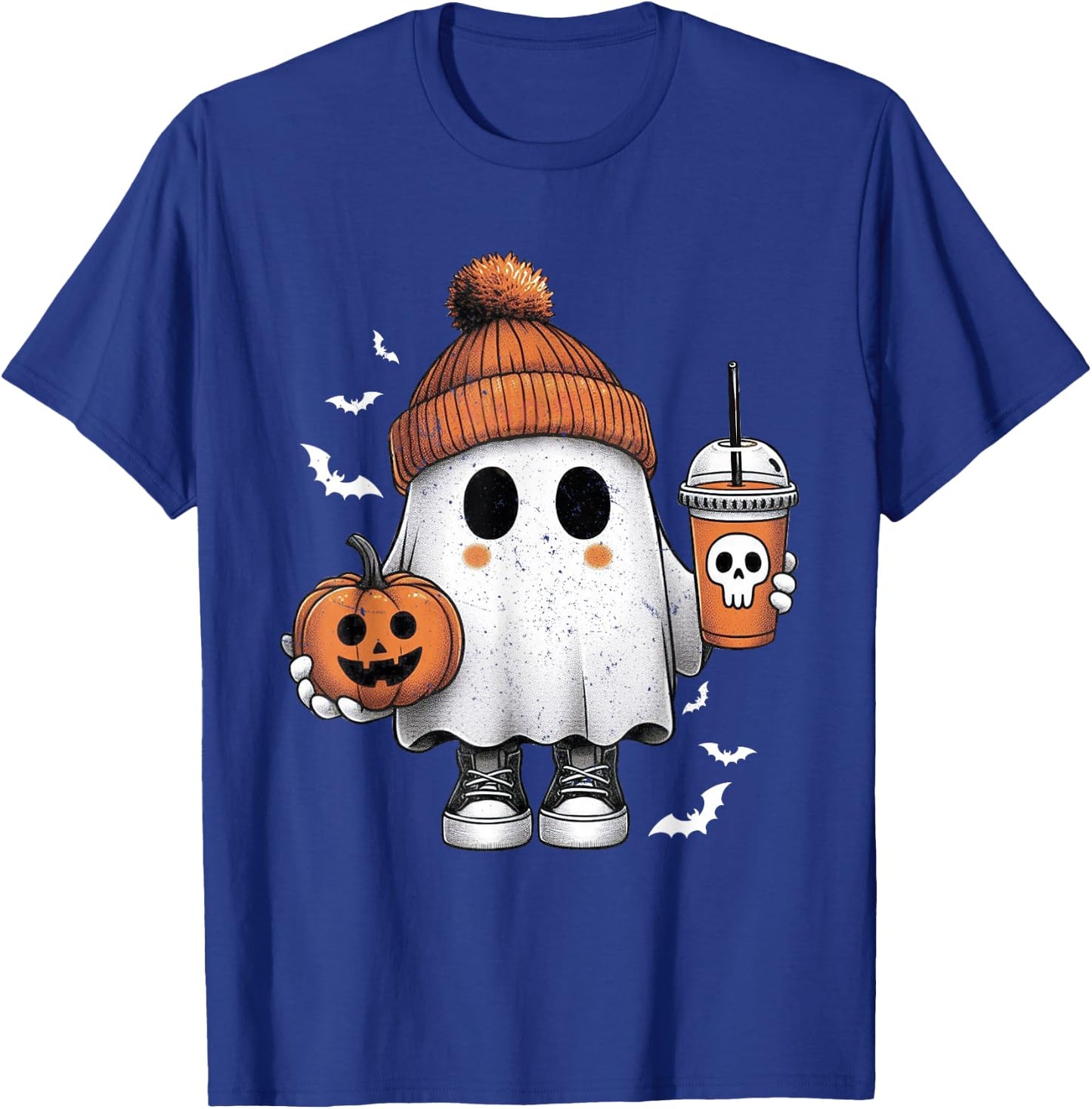 Cute Halloween Ghost Drink Pumpkin Halloween T-Shirt - T-Shirt | Royal