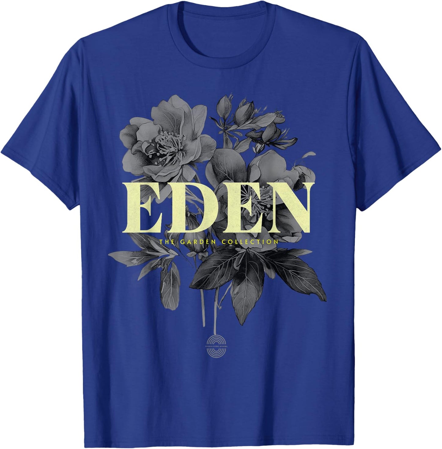 The Garden Of Eden, The Biblical Garden Collection, Floral T-Shirt - T-Shirt | Royal