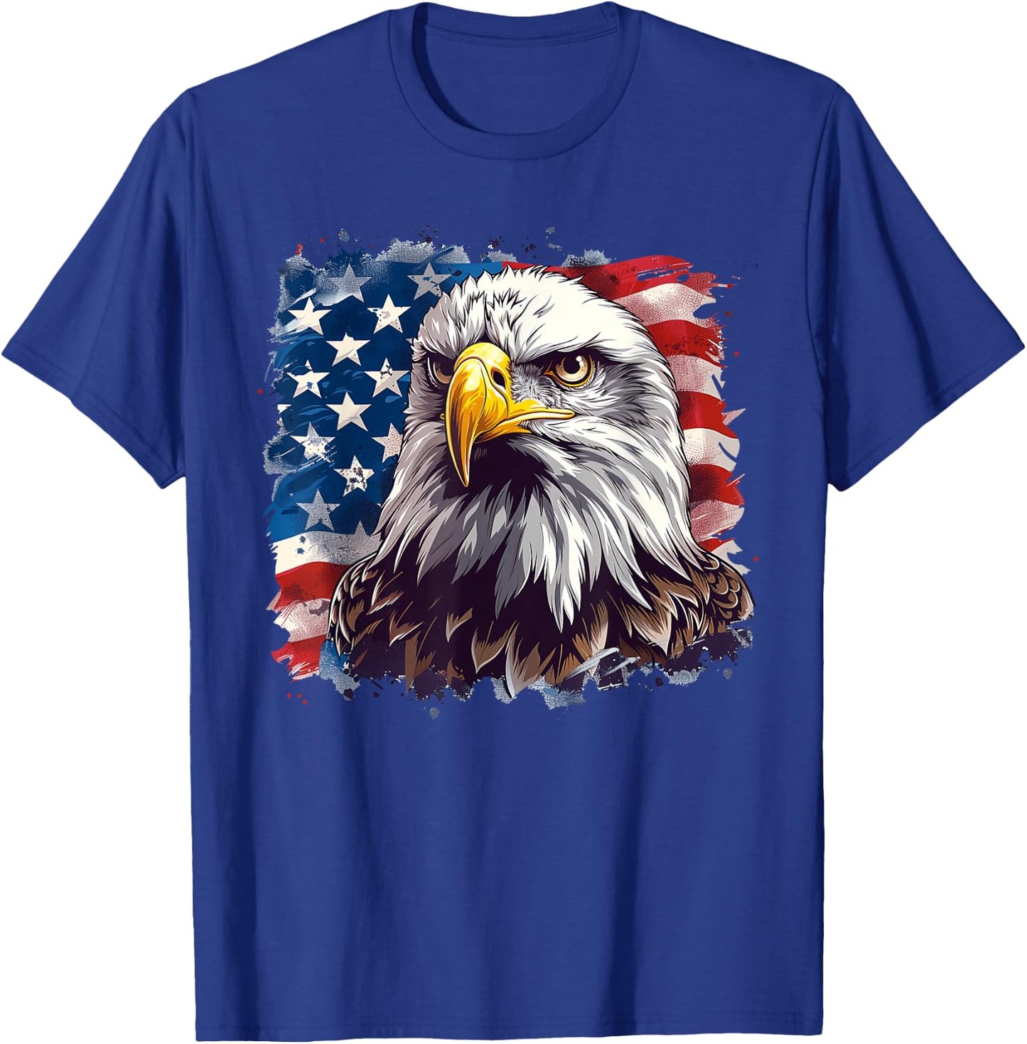 Funny 4th Of July Eagle Patriotic USA Flag Men Women Kids T-Shirt - T-Shirt | Royal