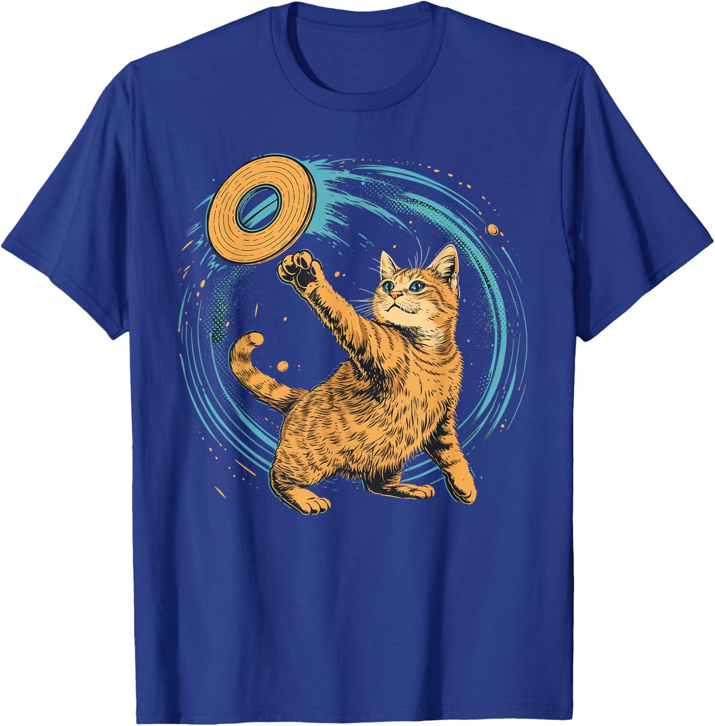 Disc Golfer Cat on Disc Golf Women Kids T-Shirt - T-Shirt | Royal
