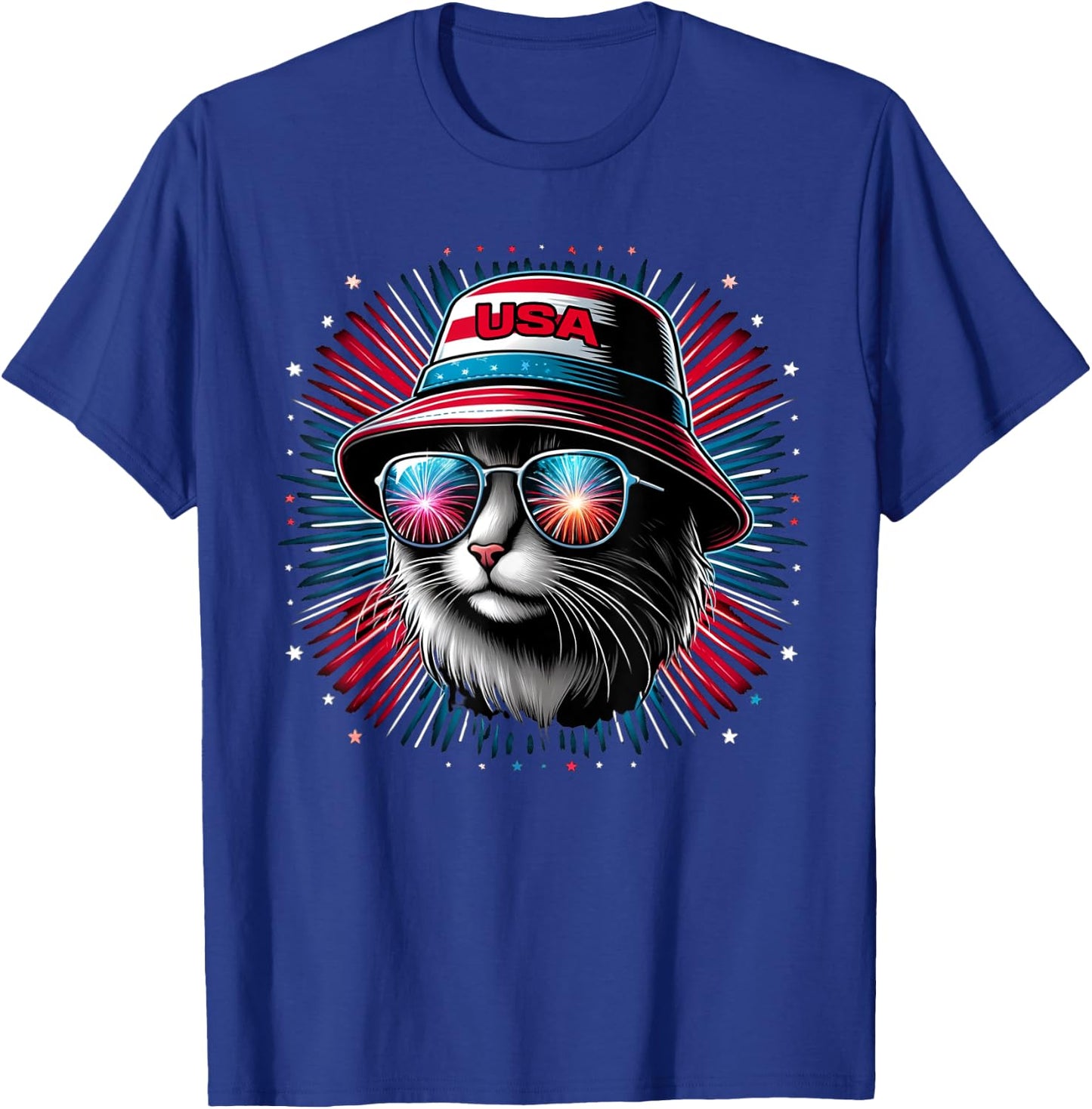 Women Ameowica Funny Patriotic Cat Meowica 4th of July T-Shirt - T-Shirt | Royal