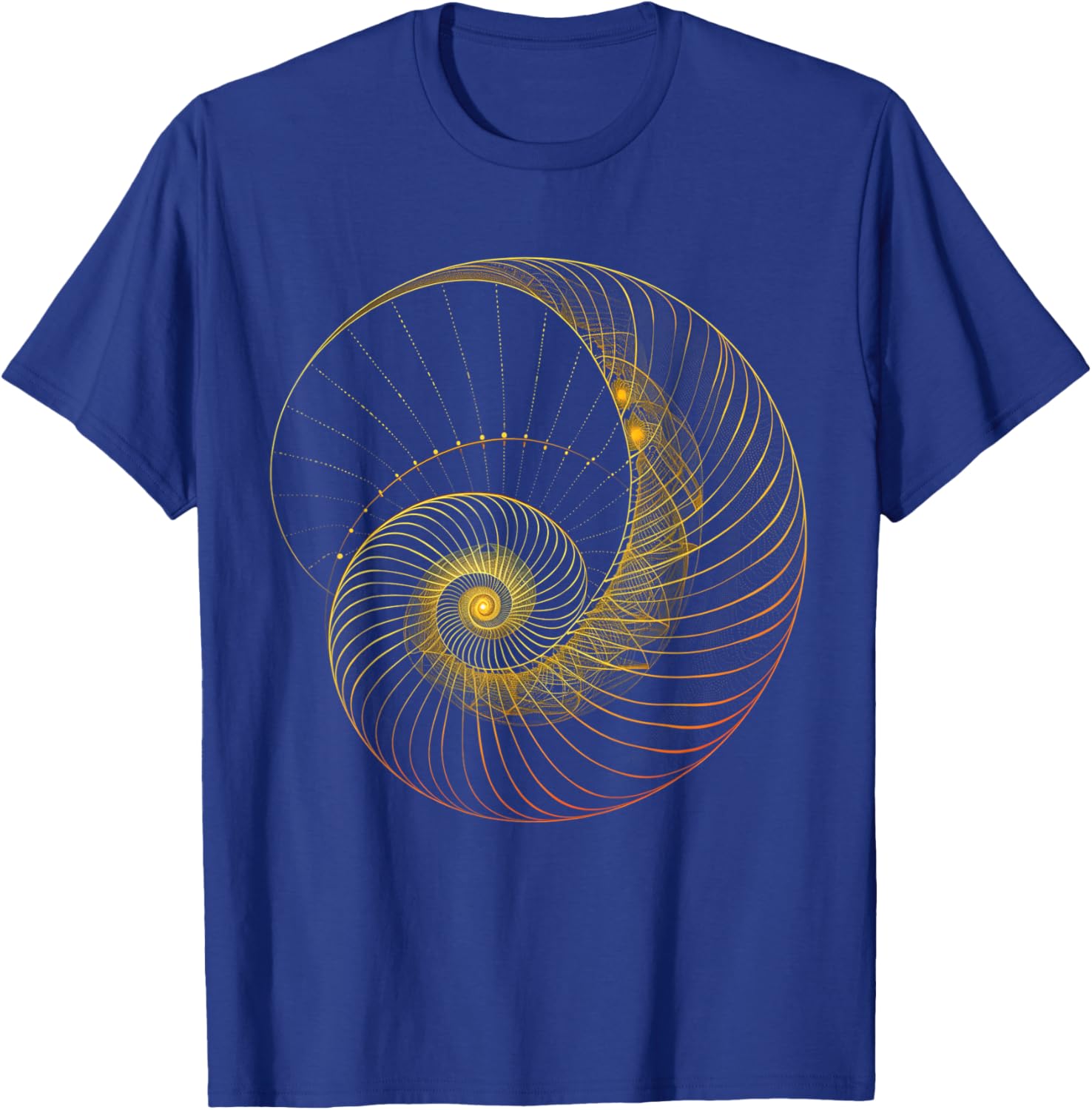 Fibonacci Spiral Ratio Math Mathematician Sacred Geometry T-Shirt - T-Shirt | Royal