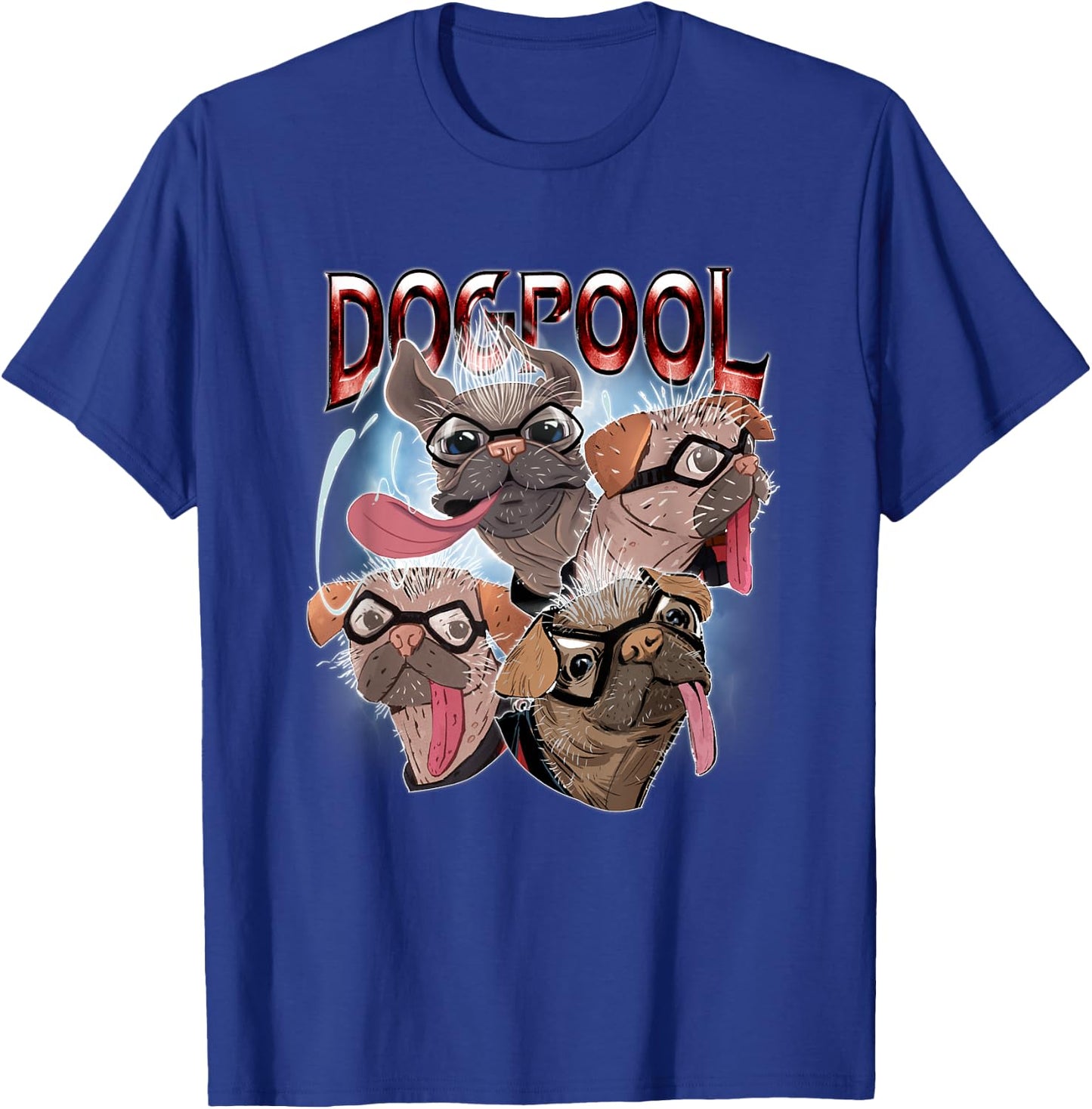 Marvel Deadpool & Wolverine Dogpool Sketchy Hero Faces T-Shirt - T-Shirt | Royal
