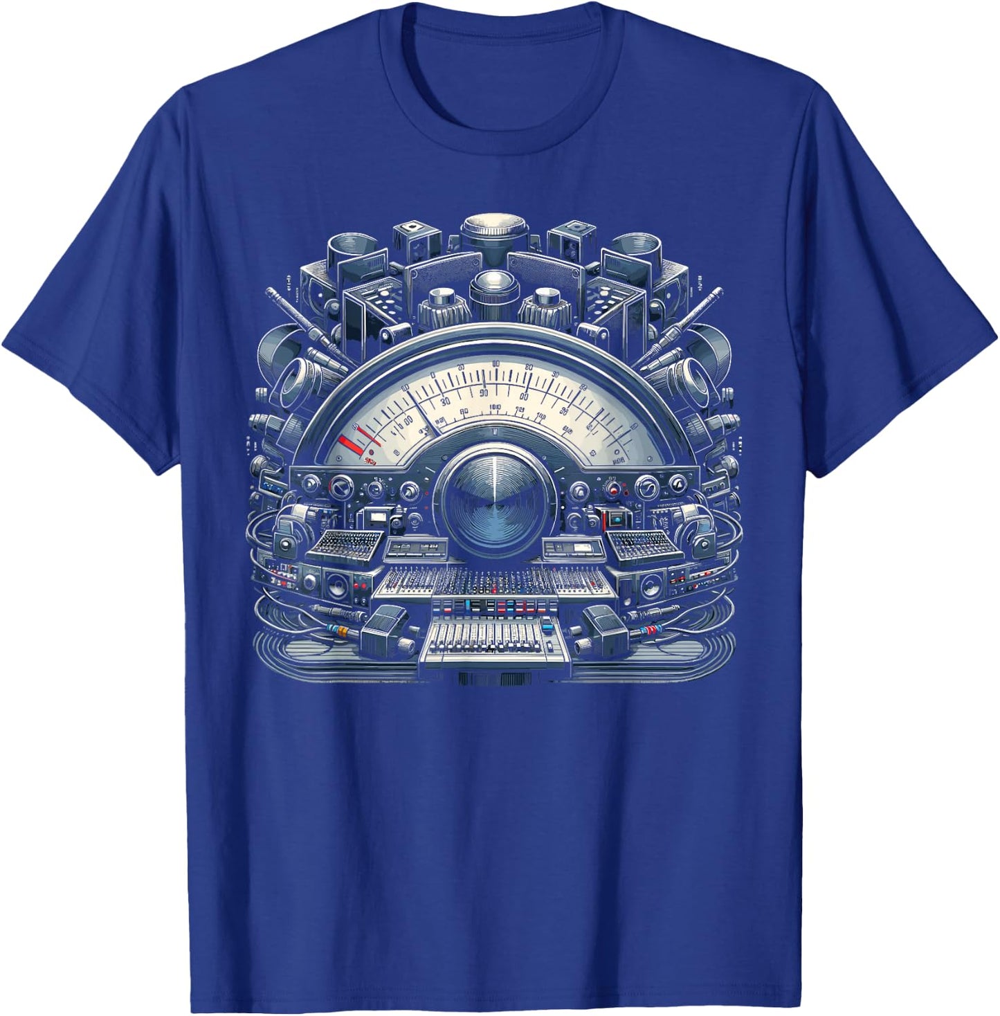 VU Meter Audiopile Analog Music Sound Engineer T-Shirt - T-Shirt | Royal
