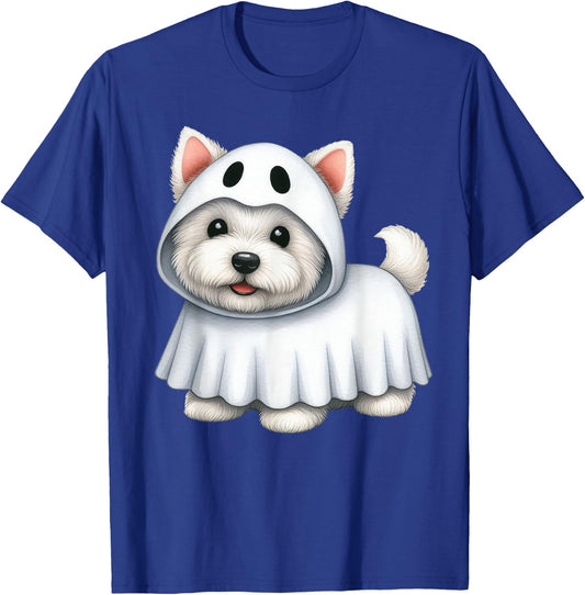 Westie Dog Halloween Costume Ghost West Highland Terrier Men Women Kids T-Shirt - T-Shirt | Royal