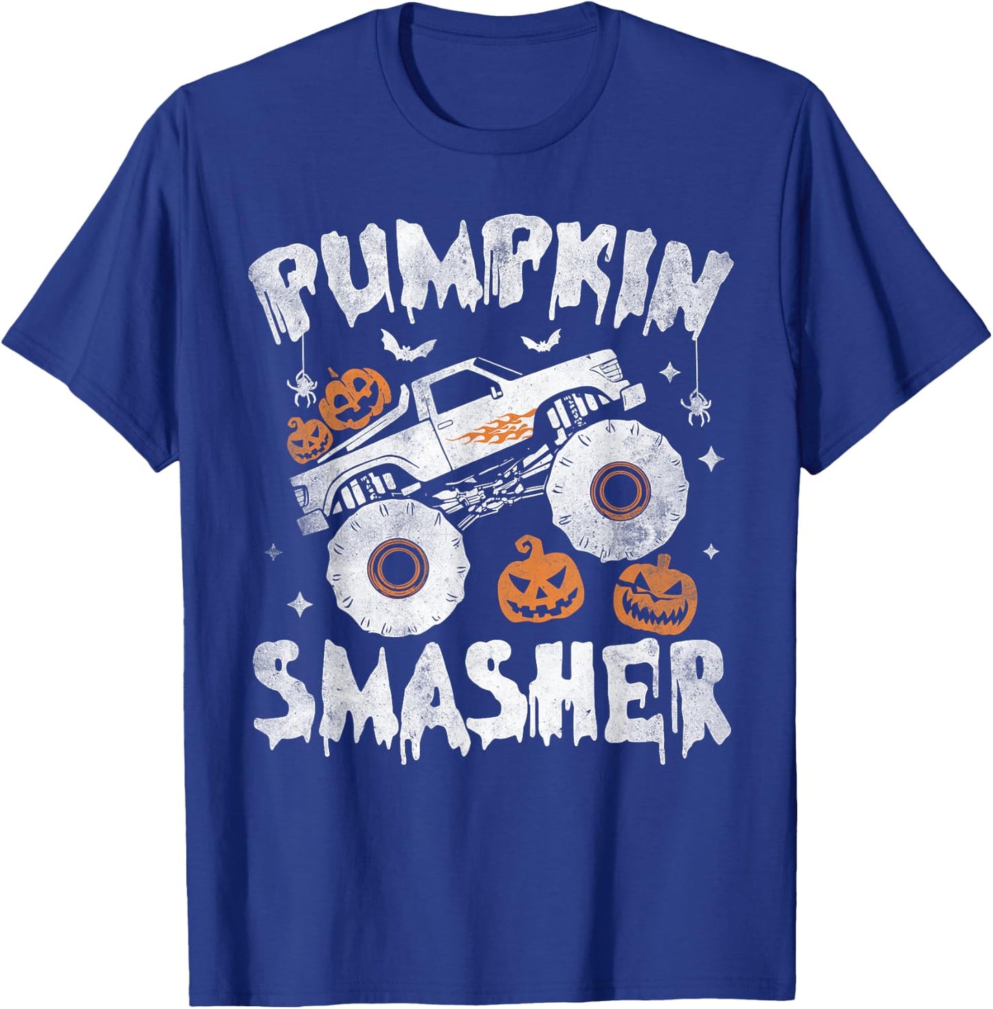 Pumpkin Smasher Toddler Halloween For Monster Truck Lover T-Shirt - T-Shirt | Royal