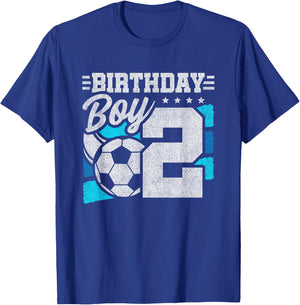 Soccer Birthday Party - 2 Year Old Boy - 2nd Birthday T-Shirt - T-Shirt | Royal