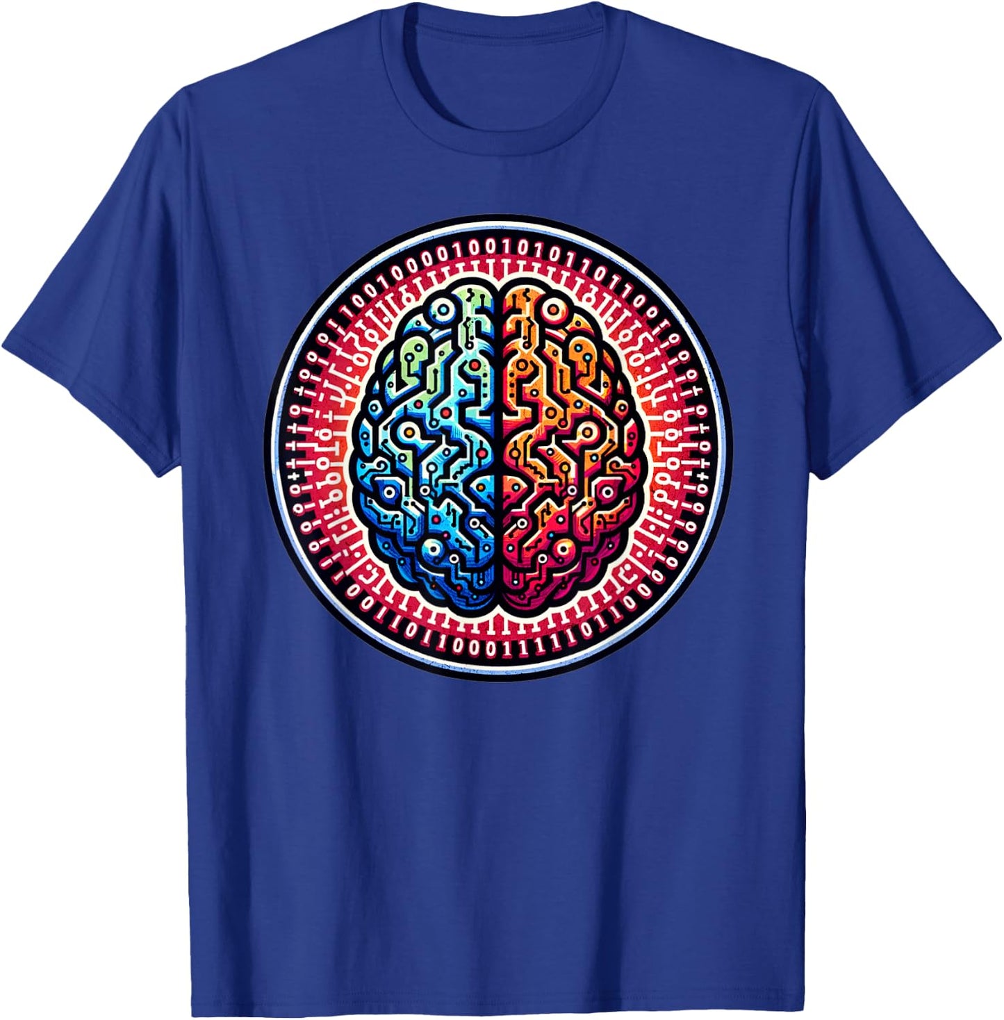 AI Engineer Software And Artificial Intelligence Brain T-Shirt - T-Shirt | Royal
