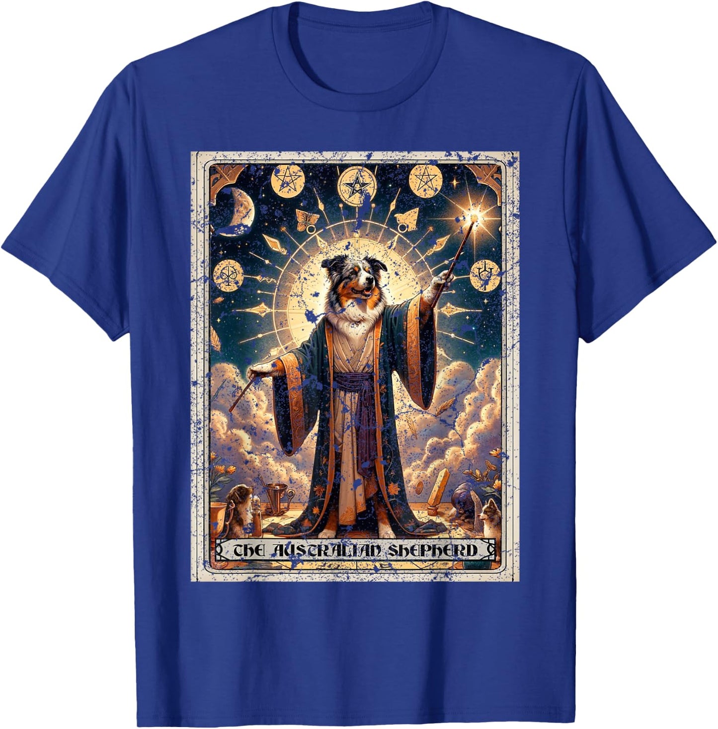 Australian Shepherd Tarot Card Dog T-Shirt - T-Shirt | Royal