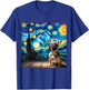French Bulldog Starry Night Shirt Vincent Van Gogh Frenchie Women Kids T-Shirt - T-Shirt | Royal