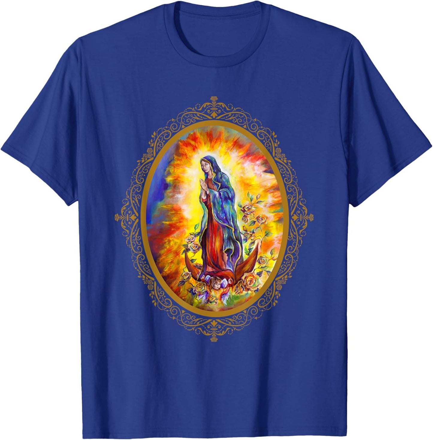 Our Lady of Guadalupe by Amberose Marie Art T-Shirt - T-Shirt | Royal